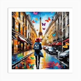 Paris With Butterflies 14 Art Print