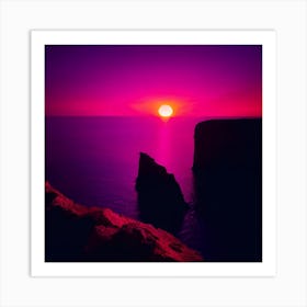 Sunset Over Cliffs 1 Art Print