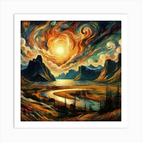 Sunset In The Mountains 2 Art Print