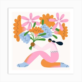 A Bouquet Of Flowers Square Art Print