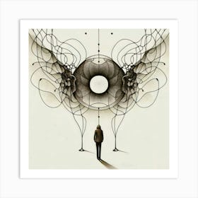 Man Standing In Front Of A Large Circular Structure Art Print