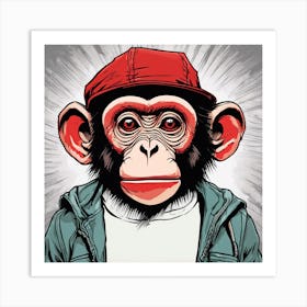 Chimpanzee Portrait Art Print