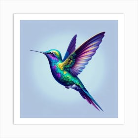 Colorful Hummingbird Art Print