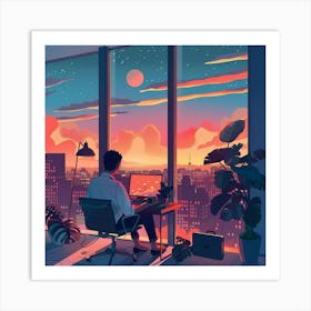 Sunset In The City 1 Art Print