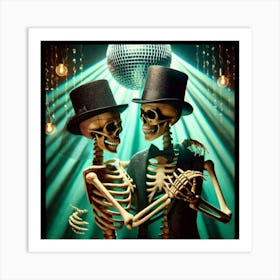 Skeletons Dancing 1 Art Print