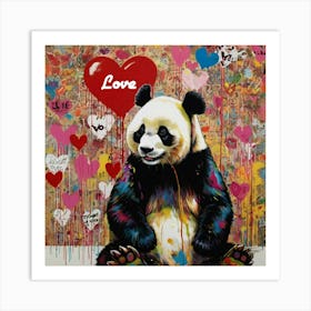 Love Panda Art Print