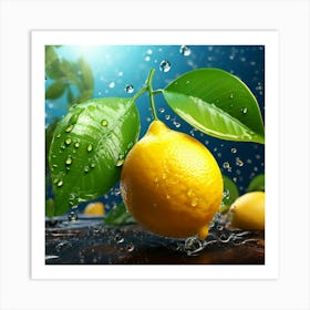 Lemon Ultra Hd Realistic Vivid Colors Highly Detailed Uhd Drawing Pen And Ink Perfect Composi Art Print