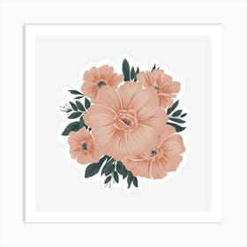 Peach Flowers Art Print