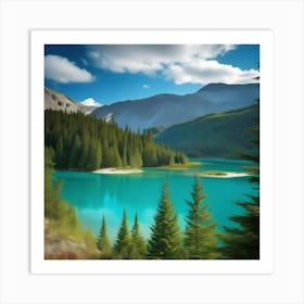 Blue Lake, Canadian Rockies Art Print