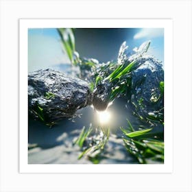 Grass And Rocks Art Print