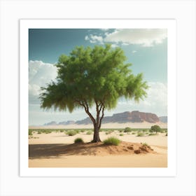 Lone Tree In The Desert Art Print