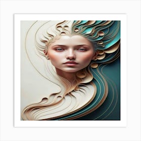 Abstract Portrait Of A Woman Art Print