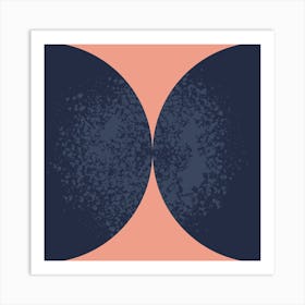 Circle Of Blue And Pink Art Print