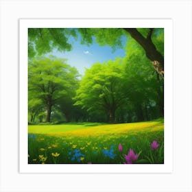 Beautiful Spring Day In The Forest Art Print