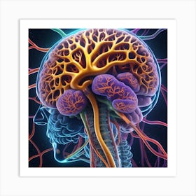 Human Brain And Nervous System 6 Art Print