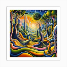 Psychedelic Forest 1 Art Print