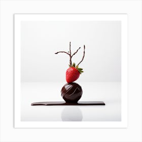 Artjuicebycsaba Chocolate Covered Strawbery Meets Japanese Zen 8 Art Print