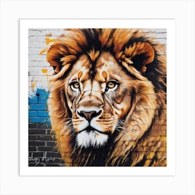 Lion wall mural Art Print