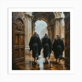 The Three Monks Oil on Canvas Wall Art Caravaggio Art Print