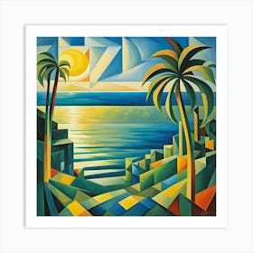 Palm Trees At Sunset Art Print