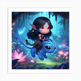 Elf Girl In The Forest Art Print