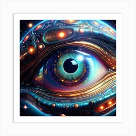 Firefly Alien Eye Reflecting A Ufo In Cosmic Wonder 13371 (2) Art Print