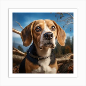 Beagle Dog Portrait 1 Art Print