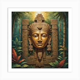 Aztec Head Art Print