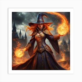 Witch With Fire 1 Art Print