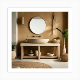 Ultra Realistic Photo Of Bali Inspired Cream Stone Art Print