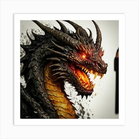 Dragon Drawing Art Print