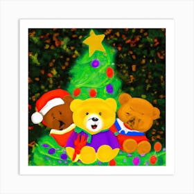 Gay Christmas Teddy Bears 007 1 Art Print