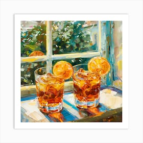 Two Glasses Of Aperol Mediterranean Art Print