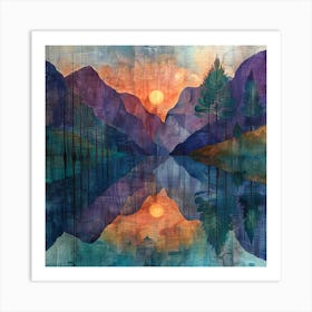 Sunset In The Mountains 2 Art Print