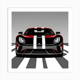 Striped Racer Close-Up with Glossy Finish Art Print