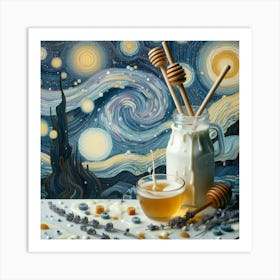 Milky Ways Of Honey And Lavender Swirls Klimt Style 3 Art Print