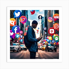 Social Media Stock Photos & Royalty-Free Footage Art Print