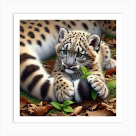 Snow Leopard Cub 2 Art Print