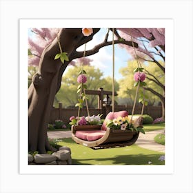 Swing In The Garden Art Print