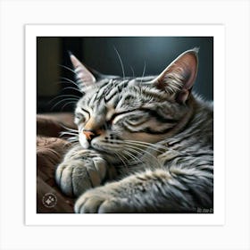 A sleepy cat Art Print