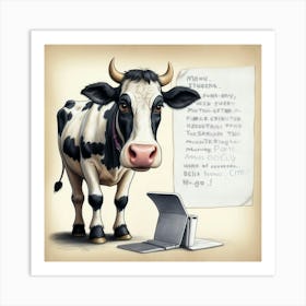 Russian Cow Art Print