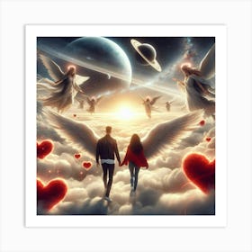 Angels In The Sky 4 Art Print