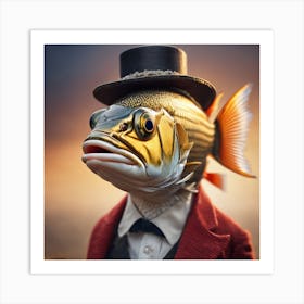 Silly Animals Series Fish 7 Art Print