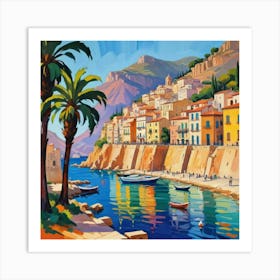 Sicily Italy Fauvist Painting Travel Poster Art Print 1 Art Print