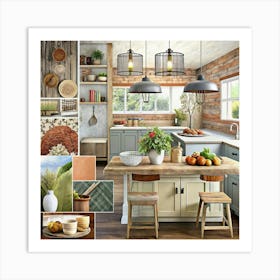 Kitchen Design Mood Board Art Print