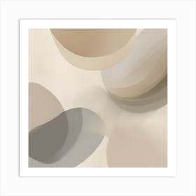 A Sophisticated Muted Neutrals Abstract Art Print