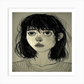 Girl With Freckles 3 Art Print