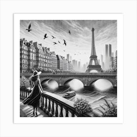 Paris In Black And White Art Print