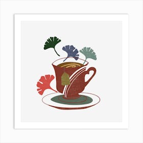 Tea Cup With Flowers 1 Art Print