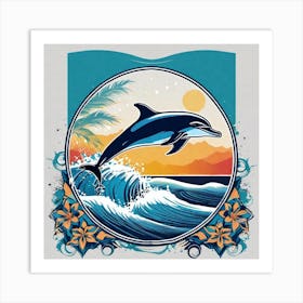 Dolphin In The Ocean 1 Art Print